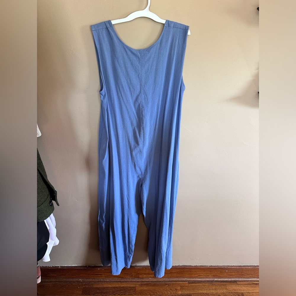 Free People Blue Sleeveless Jumpsuit
